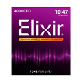 Elixir NANOWEB Phosphor Bronze Acoustic Guitar Strings, Extra Light — 10-47 2