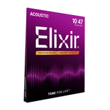 Elixir NANOWEB Phosphor Bronze Acoustic Guitar Strings, Extra Light — 10-47 1