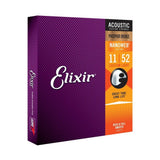 Elixir NANOWEB Phosphor Bronze Acoustic Guitar Strings, Custom Light — 11-52
