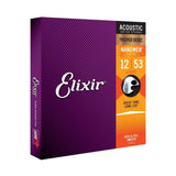 Elixir NANOWEB Phosphor Bronze Acoustic Guitar Strings, Light — 12-53