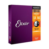 Elixir NANOWEB Phosphor Bronze Acoustic Guitar Strings, Medium — 13-56