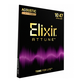 Elixir Attune 80/20 Bronze Acoustic Guitar Strings, Extra Light, 10-47 1