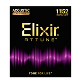 Elixir Attune 80/20 Bronze Acoustic Guitar Strings, Custom Light, 11-52 2