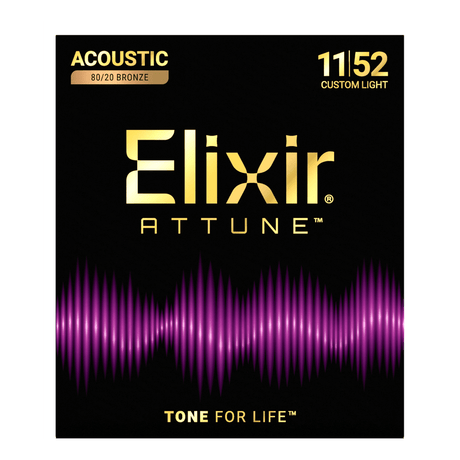 Elixir Attune 80/20 Bronze Acoustic Guitar Strings, Custom Light, 11-52 2