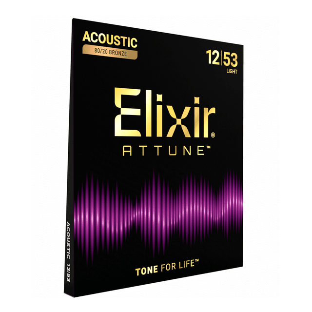 Elixir Attune 80/20 Bronze Acoustic Guitar Strings, Light, 12-53 1