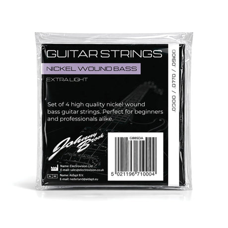 Johnny Brook Nickel Wound Bass Guitar Strings — Extra Light, Set of 4 2