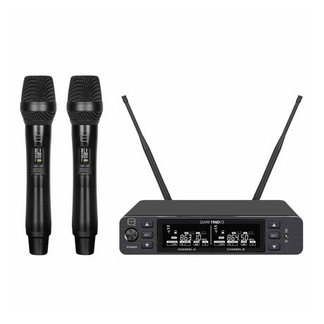 Q-Audio QWM 1960 V3 HH UHF True Diversity Dual Wireless Handheld System 1