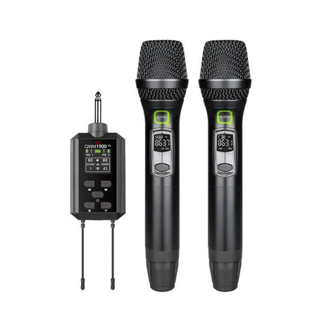 Q-Audio QWM 1900 V2 HH Dual UHF Wireless Handheld Microphone System CH 70 1
