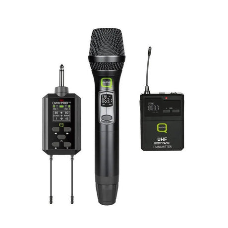 Q-Audio QWM 1900 V2 HH + BP Dual UHF Wireless System CH 70 1