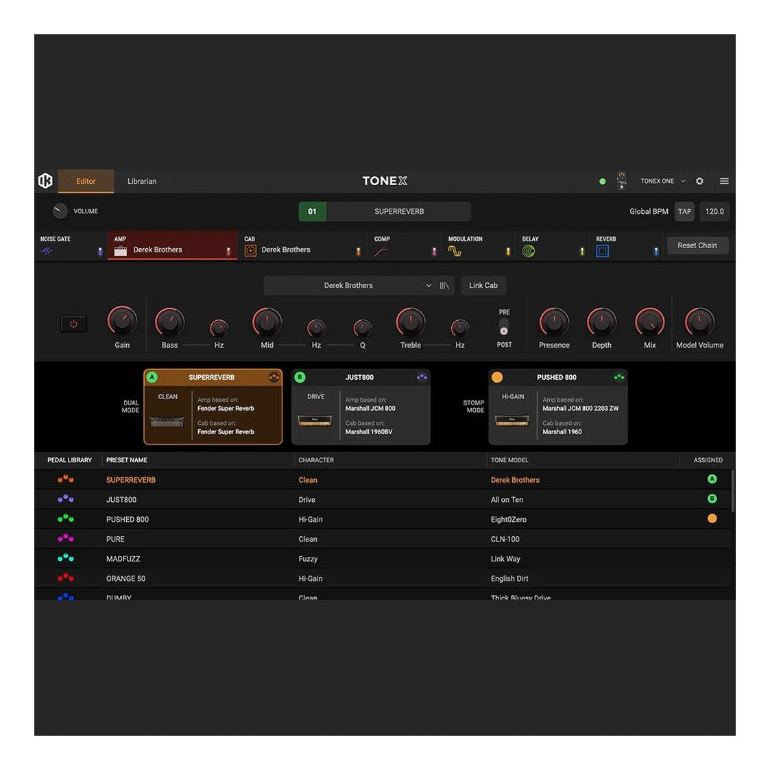 IK Multimedia TONEX ONE Guitar Amp Modeller Pedal 8