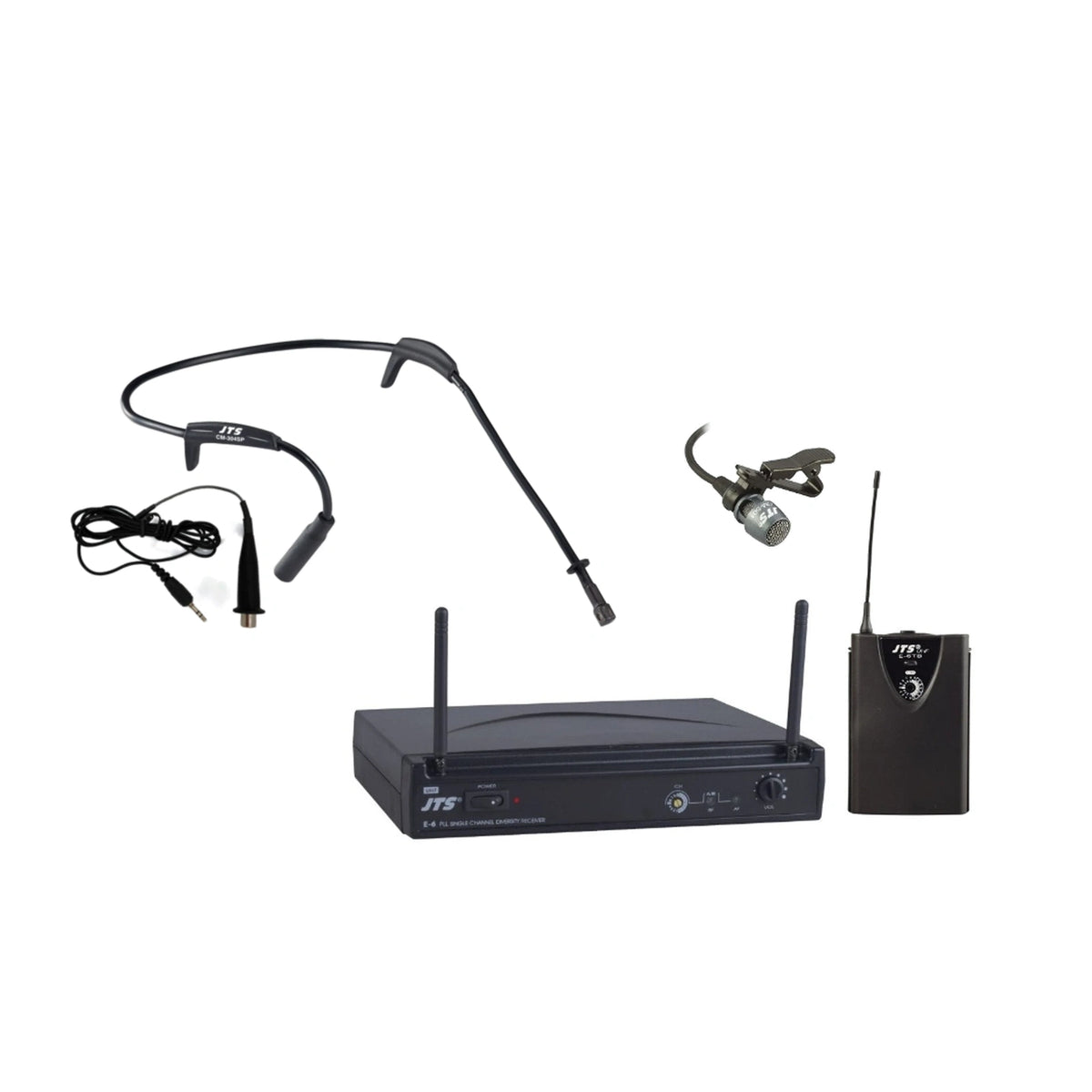 JTS E-6 Aerobics Wireless Headset Microphone Package — Channel 70, Sweat-Proof, Black 1