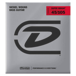 Jim Dunlop Super Bright Nickel Wound Bass Guitar Strings - Medium 45-105 1