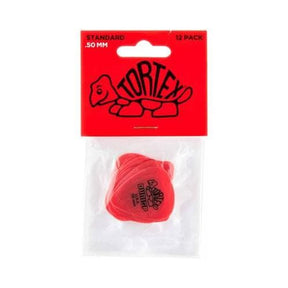 Jim Dunlop Tortex Standard Guitar Picks - 12 Pack Red - .50mm 1