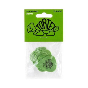 Jim Dunlop Tortex Standard Guitar Picks - 12 Pack Green - .88mm 1