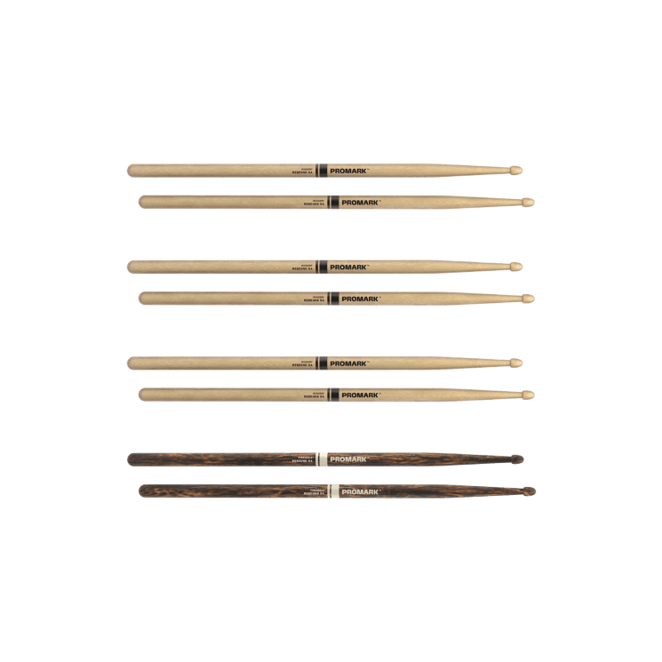 ProMark Rebound 5A Drumsticks — 3 Pairs Standard + 1 Pair FireGrain 2
