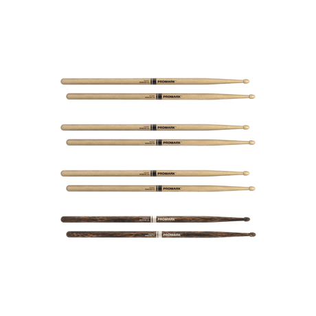 ProMark Rebound 5A Drumsticks — 3 Pairs Standard + 1 Pair FireGrain 2