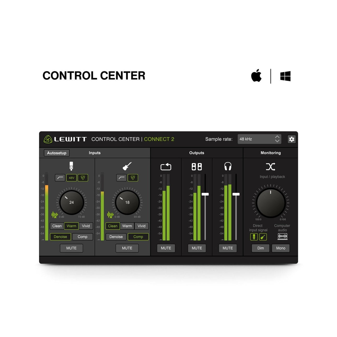 Lewitt CONNECT 2 USB-C Audio Interface with Smart Auto-Setup Functionality 4