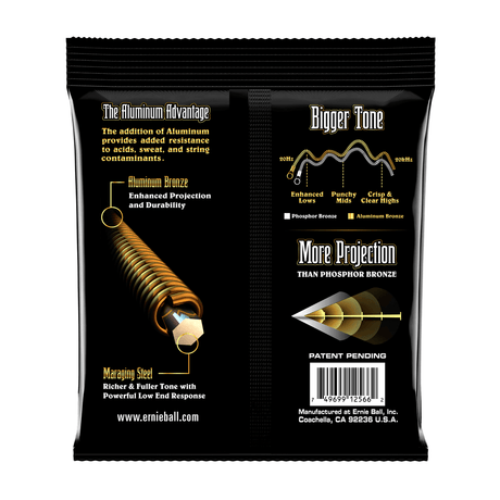 Ernie Ball Medium Light Aluminium Bronze Acoustic Guitar Strings .012 - .054 2