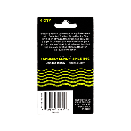 Ernie Ball Rubber Strap Blocks – Green 4 Pack 2