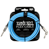 Ernie Ball Flex Instrument Cable, Straight to Angle Jack, 10ft (3m), Blue