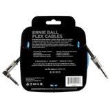 Ernie Ball Flex Instrument Cable, Straight to Angle Jack, 10ft (3m), Blue