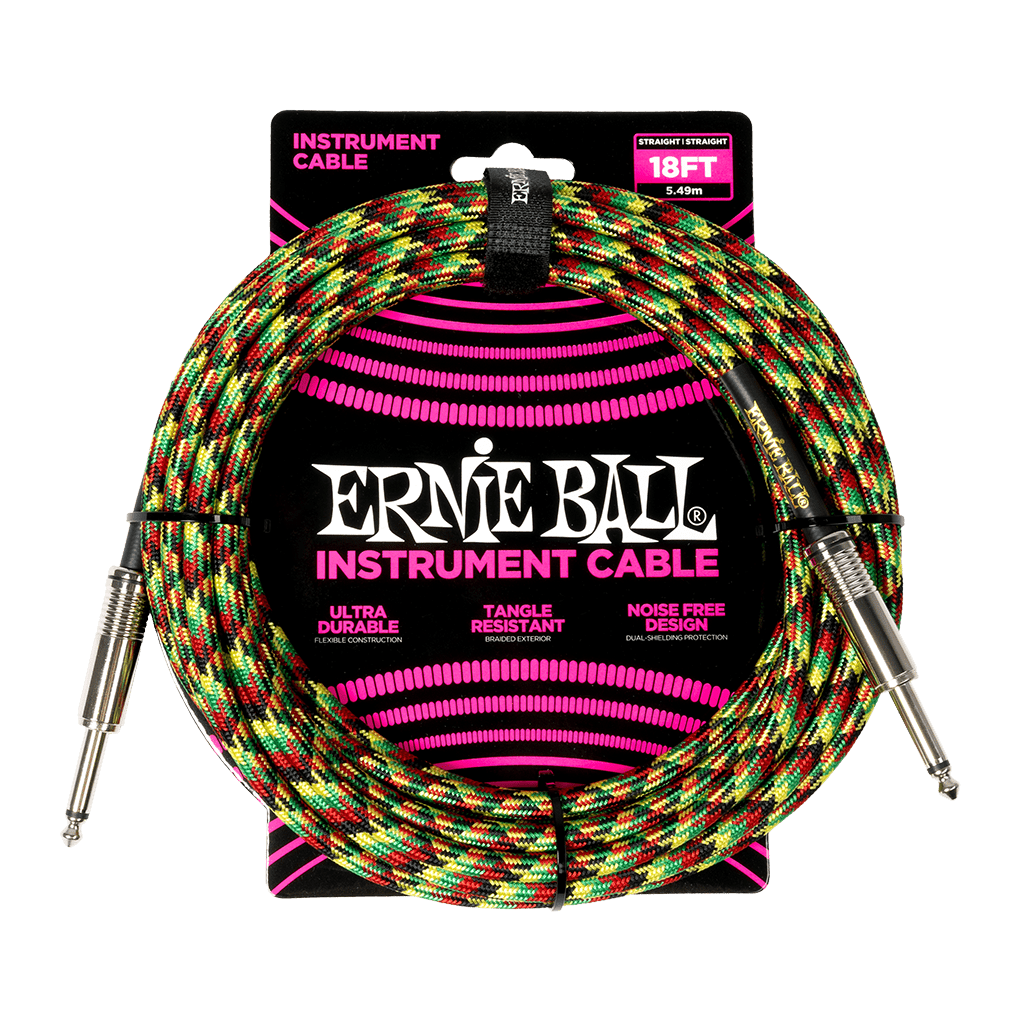 Ernie Ball P06482 - Good Vibrations Braided Instrument Cable — 18ft / 5.49m