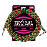 Ernie Ball P06483 - Good Vibrations Angled Braided Instrument Cable — 18ft / 5.49m