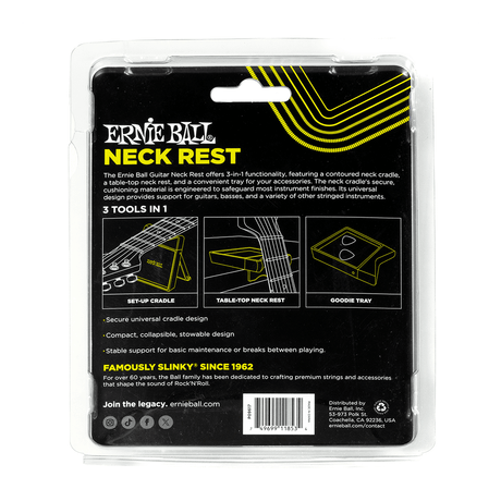 Ernie Ball Guitar Neck Rest — 3-In-1 Neck Cradle, Tabletop Rest & Accessory Tray 4