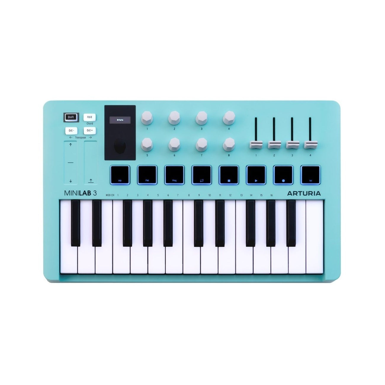Arturia MiniLab 3 25-Key MIDI Keyboard Controller – Aquamarine 1