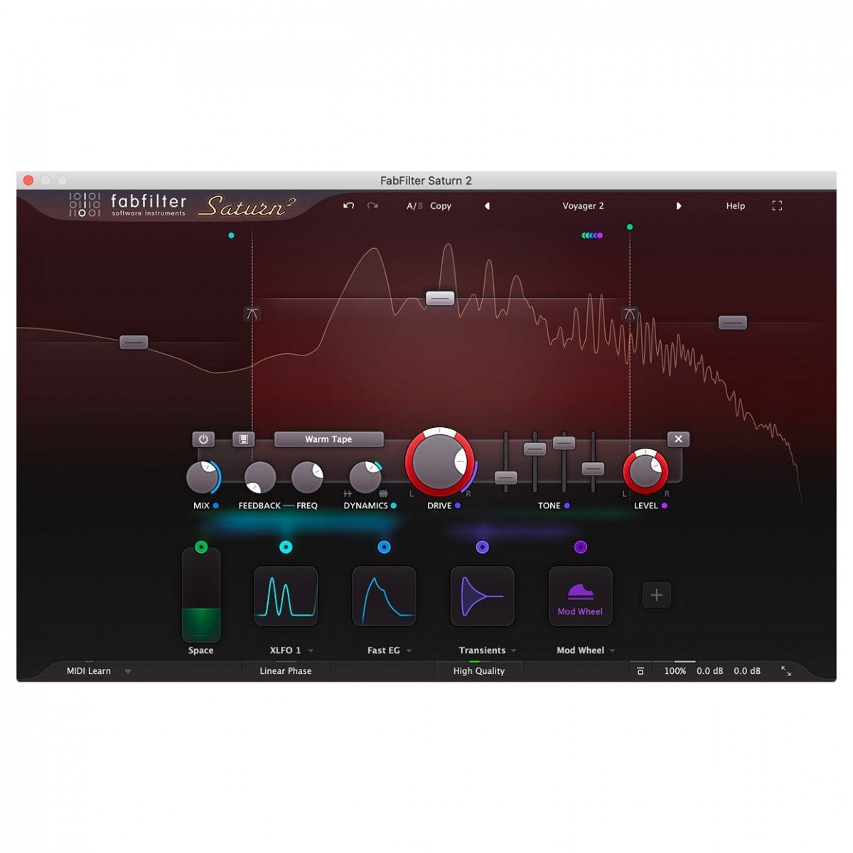 FabFilter Saturn 2 Multiband Distortion/Saturation Plug-In (Download)