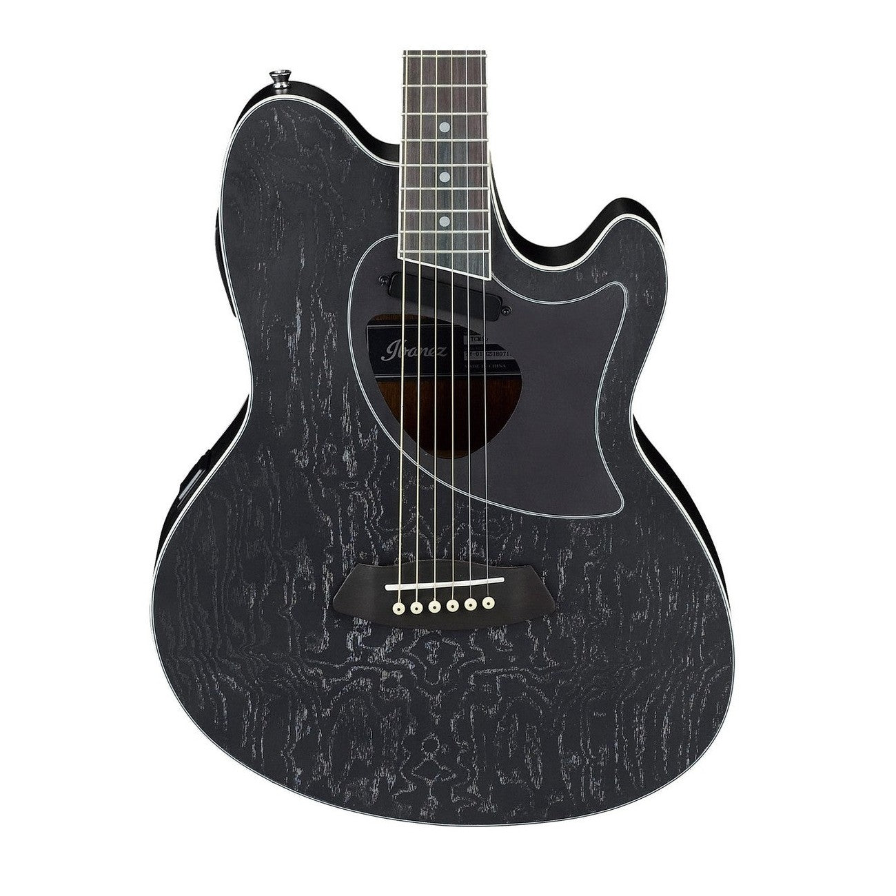 Ibanez TCM50 Talman Acoustic-Electric Guitar — Figured Ash, Galaxy Black Open Pore