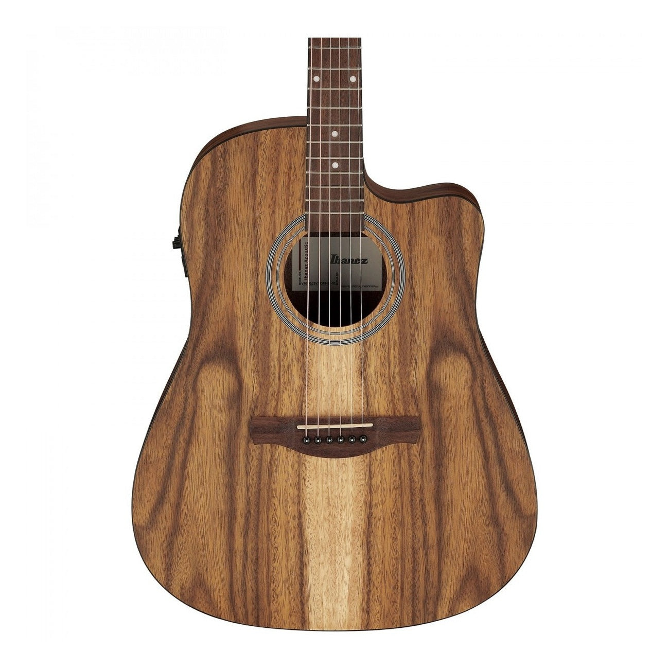 Ibanez V40WSCE Dreadnought Acoustic-Electric Guitar — White Siris, Open Pore Brown