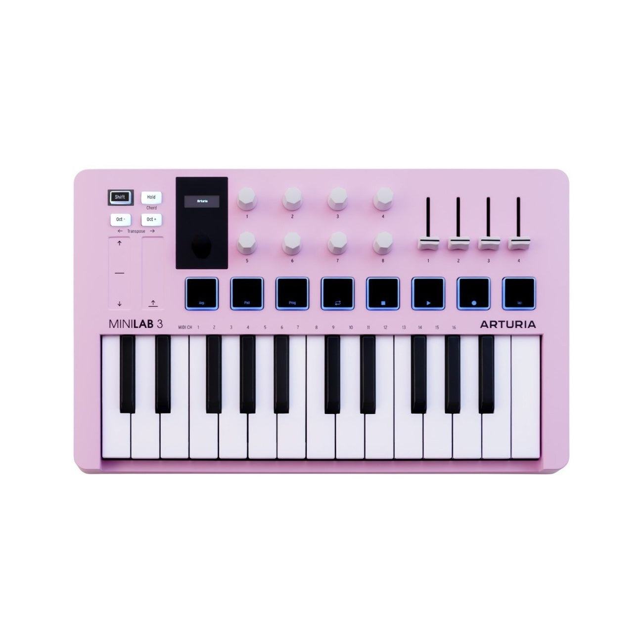 Arturia MiniLab 3 25-Key MIDI Keyboard Controller – Rose Quartz 1