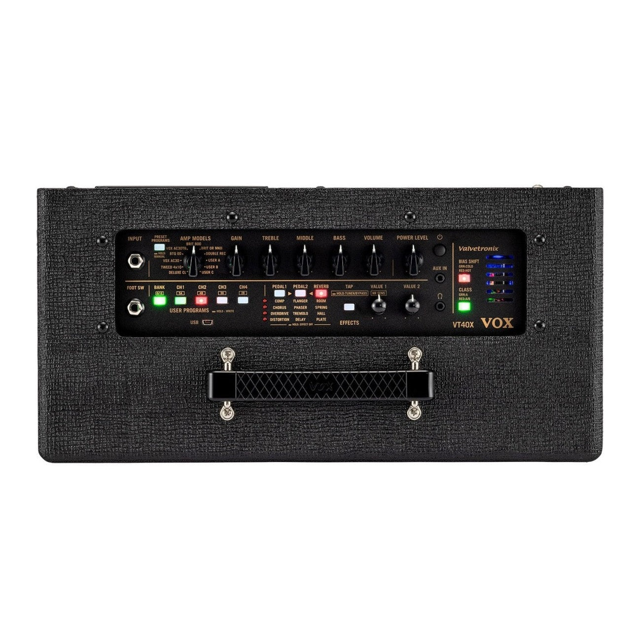 Vox VT40X Valvetronix 40W 8" Hybrid Modelling Combo Amplifier Classic Blue 4