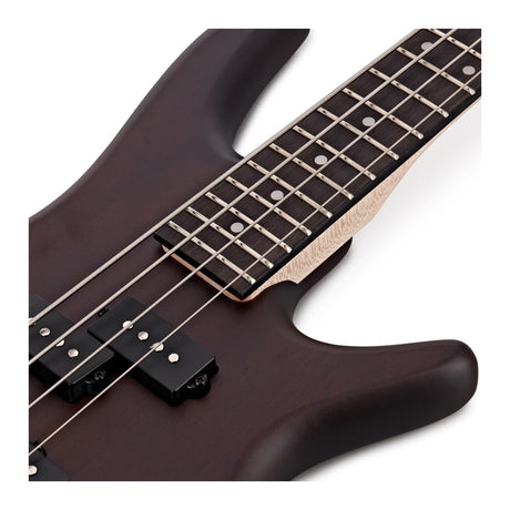 Ibanez GIO miKro GSRM20B Short-Scale Electric Bass Guitar — Walnut Finish 5
