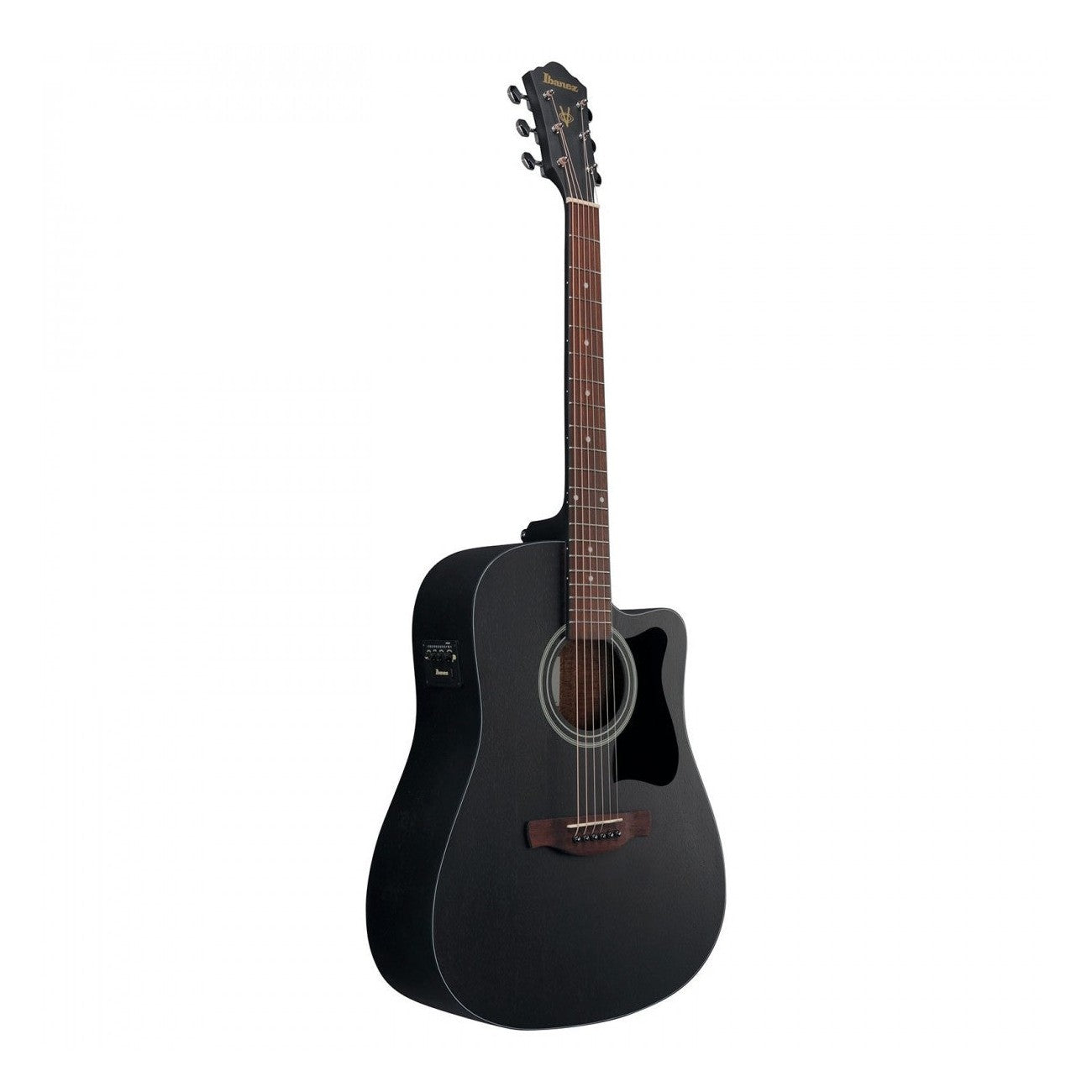 Ibanez V44CE Dreadnought Acoustic-Electric Guitar — Weathered Black, Open Pore