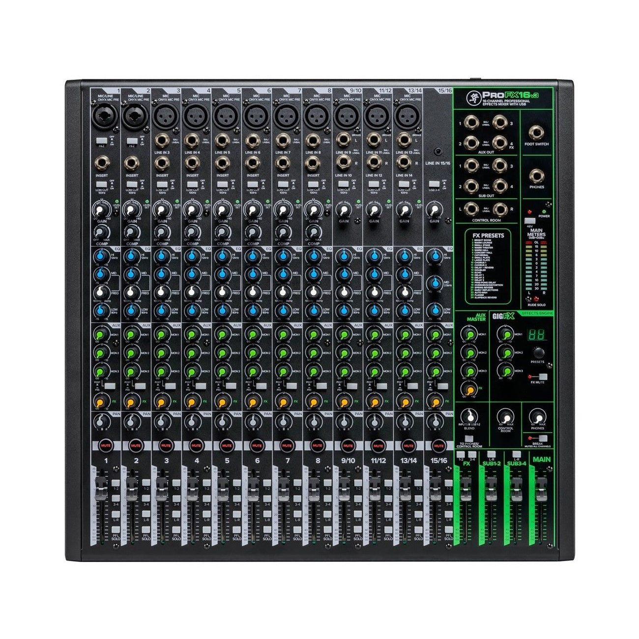 Mackie ProFX16v3 16-Channel Analogue Mixer With USB Interface & Effects 1