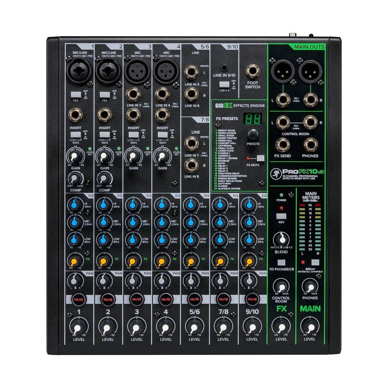 Mackie ProFX10v3 10-Channel Analogue Mixer With USB Interface & Effects 1