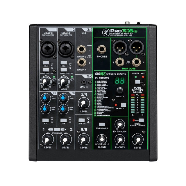 Mackie ProFX6v3 6-Channel Analogue Mixer With USB Interface & Effects 1