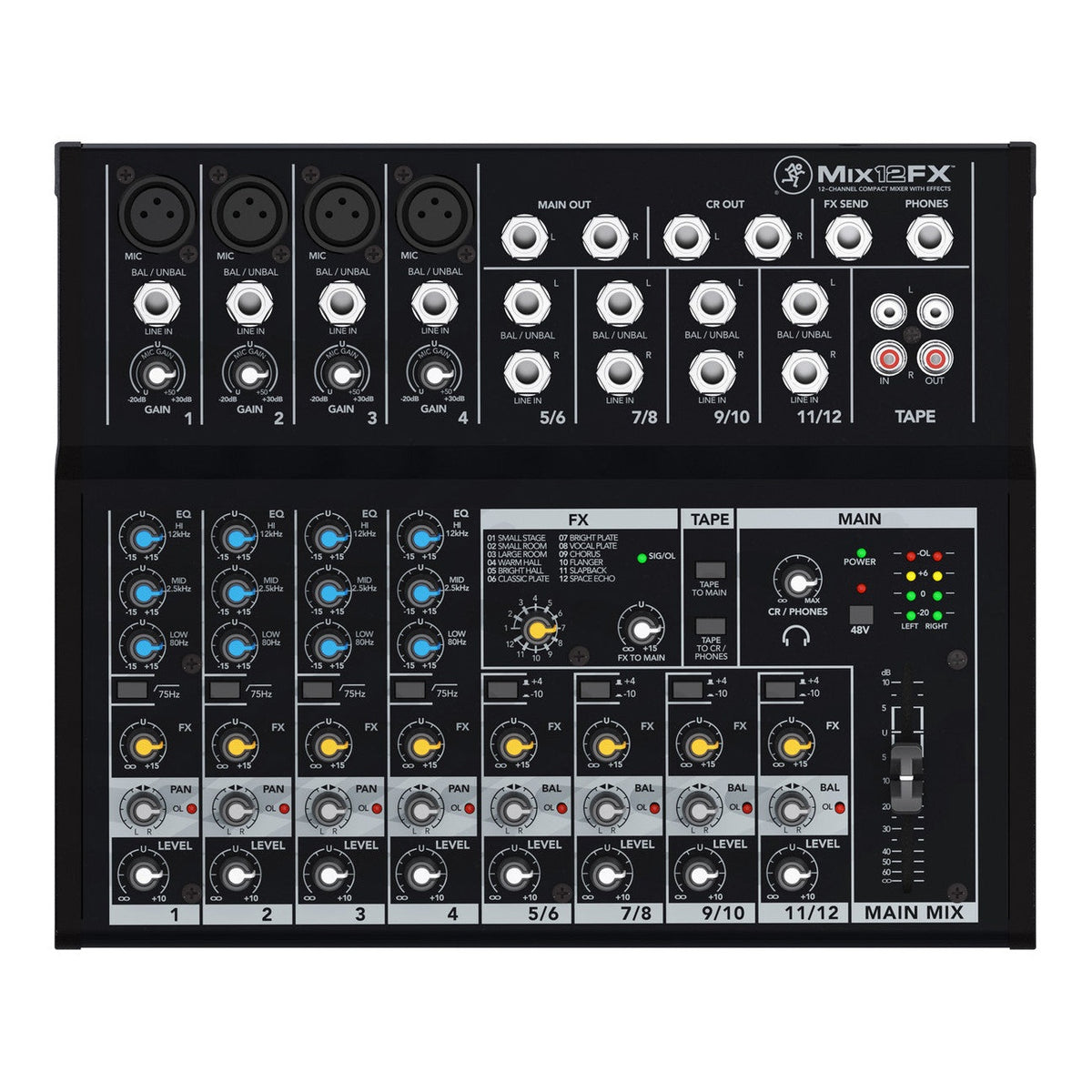 Mackie Mix12FX 12-Channel Compact Analogue Mixer with Effects 1