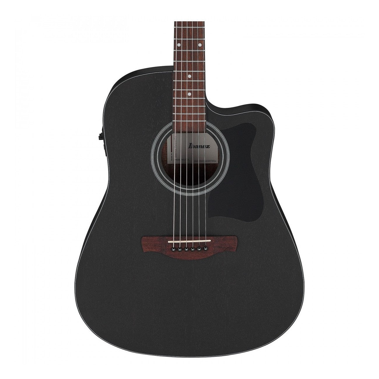 Ibanez V44CE Dreadnought Acoustic-Electric Guitar — Weathered Black, Open Pore
