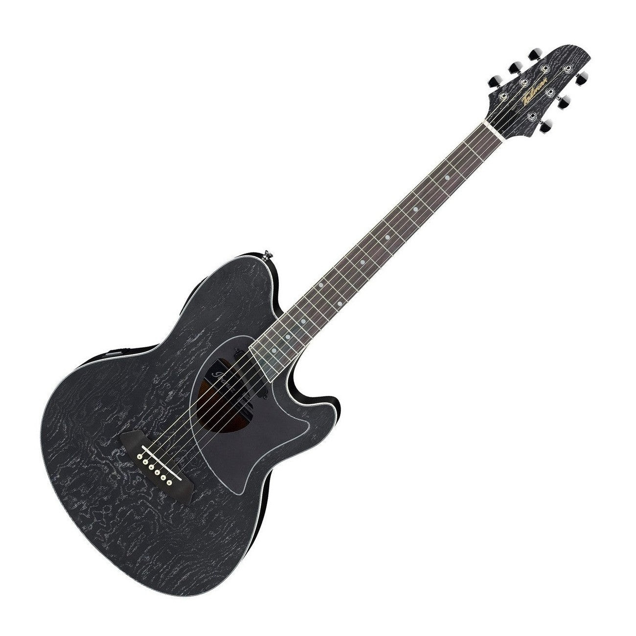 Ibanez TCM50 Talman Acoustic-Electric Guitar — Figured Ash, Galaxy Black Open Pore