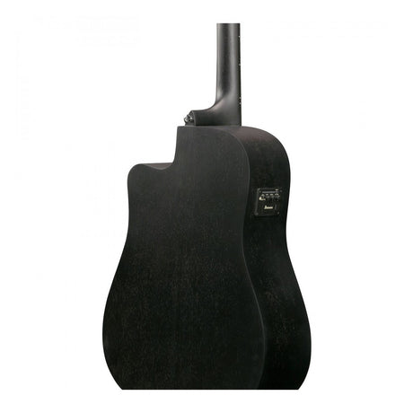Ibanez V44CE Dreadnought Acoustic-Electric Guitar — Weathered Black, Open Pore 7
