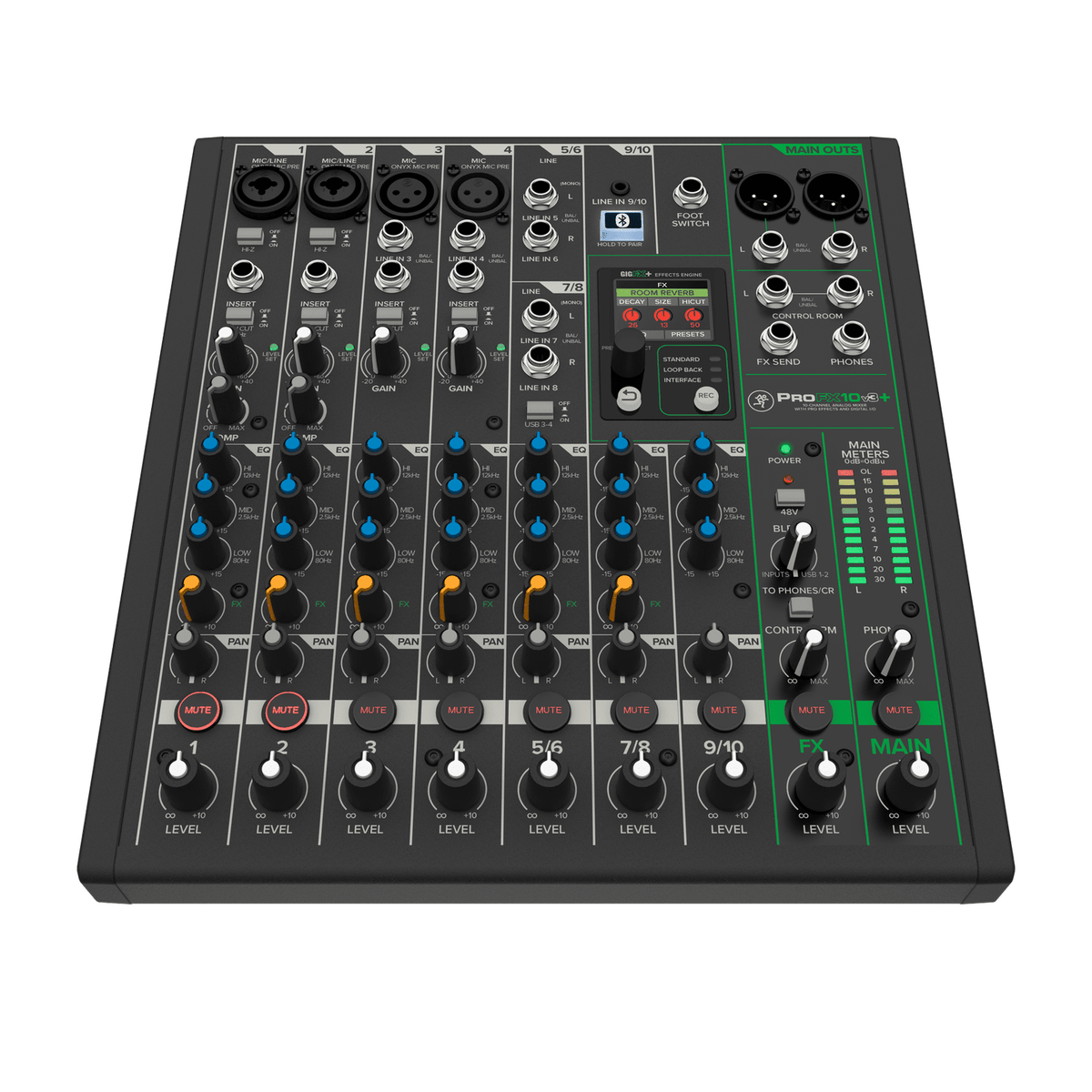 Mackie ProFX10v3+ 10-Channel Analogue Mixer With USB-C, Bluetooth & GigFX+ 3