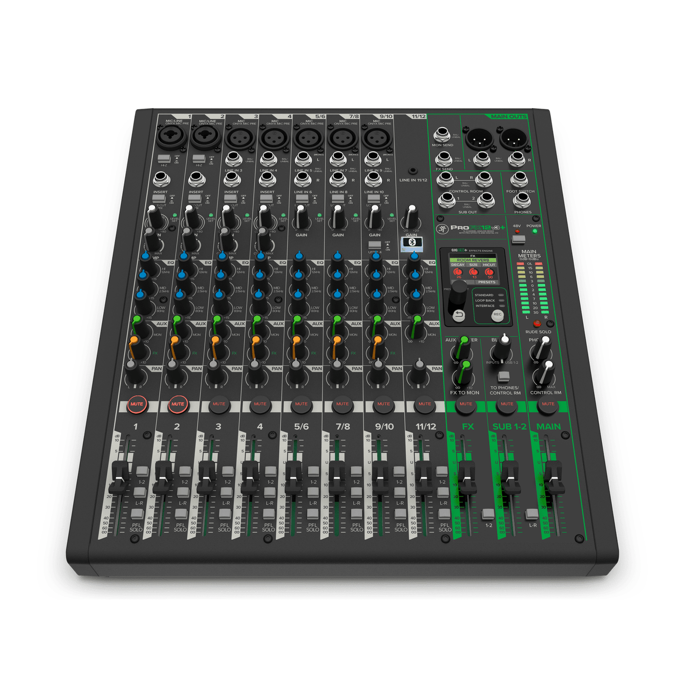 Mackie ProFX12v3+ 12-Channel Analogue Mixer With USB-C, Bluetooth & GigFX+ 3