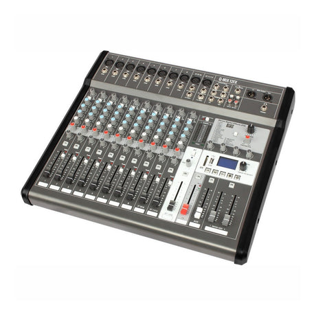 Q-Audio Q-MIX 12FX 12-Channel Mixer With 24 Digital Effects, USB Interface, Bluetooth And AUX Send — Mains-Powered 1