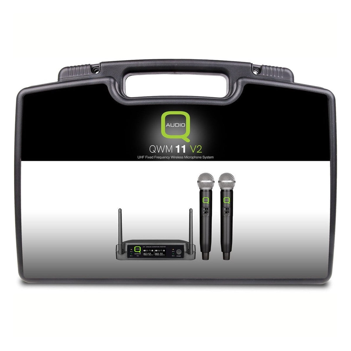 Q-Audio QWM-11 V2 UHF Dual Wireless Handheld System - Fixed Frequency 4