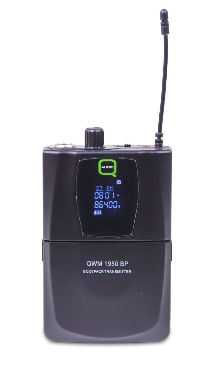 Q-Audio QWM 1950 HH+BP UHF Antenna Diversity Dual Wireless Handheld + Beltpack System