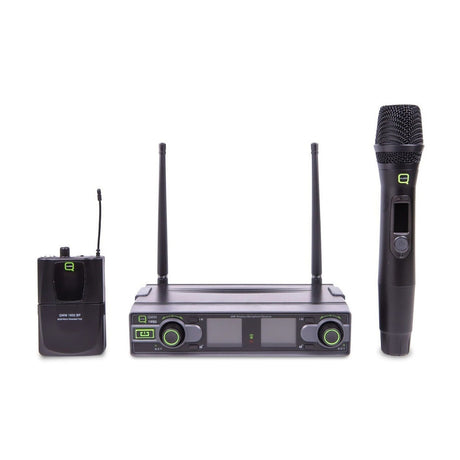 Q-Audio QWM 1950 HH+BP UHF Antenna Diversity Dual Wireless Handheld + Beltpack System 1