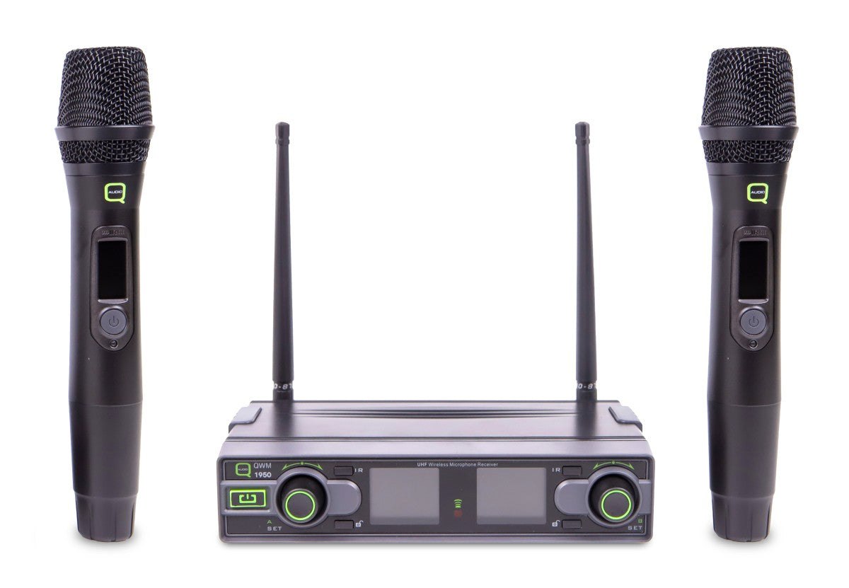 Q-Audio QWM 1950 HH UHF Antenna Diversity Dual Wireless Handheld System